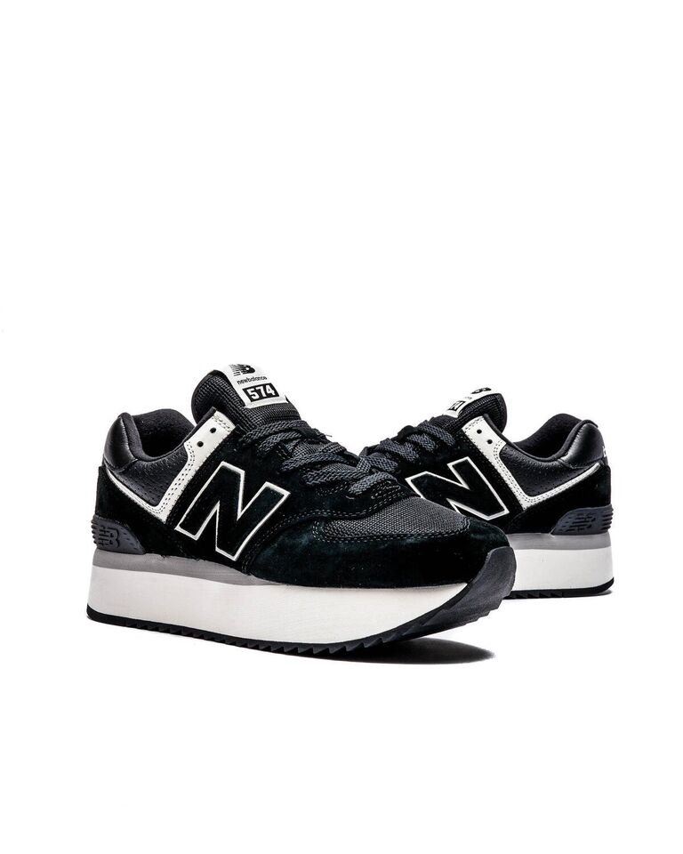 NEW BALANCE 574+ BLACK AND WHITE SNEAKERS